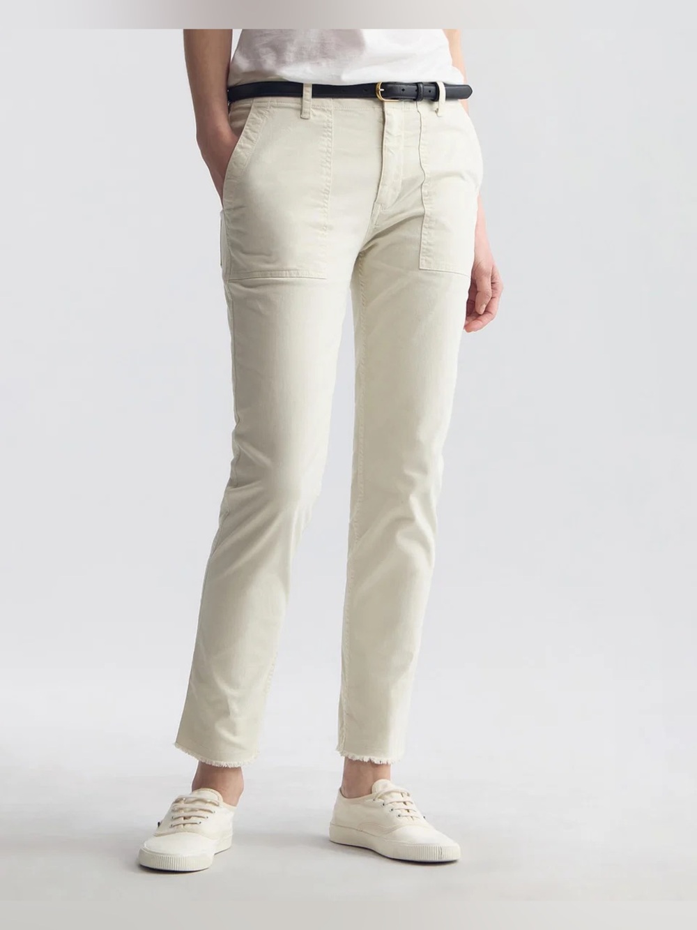 Nili Lotan Jenna Pant Cotton Twill Eggshell White Size 4